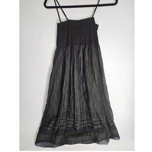 Max Studio Women’s Spaguetti Strap Elastic Top Fit N Flare Dress Black One Size